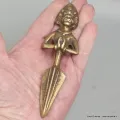 Phurba tibétain 13 cm dague tibetaine avec tête - Objets rituels bouddhistes