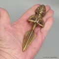 Phurba tibétain 13 cm dague tibetaine avec tête - Objets rituels bouddhistes