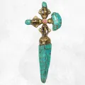Phurba tibétain double dorje kartika en pierres - Objets rituels bouddhistes