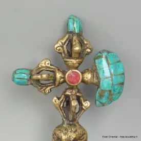 Phurba tibétain double dorje kartika en pierres - Objets rituels bouddhistes