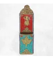 Porte-stylos tibétain métal et pierres - Décoration tibétaine