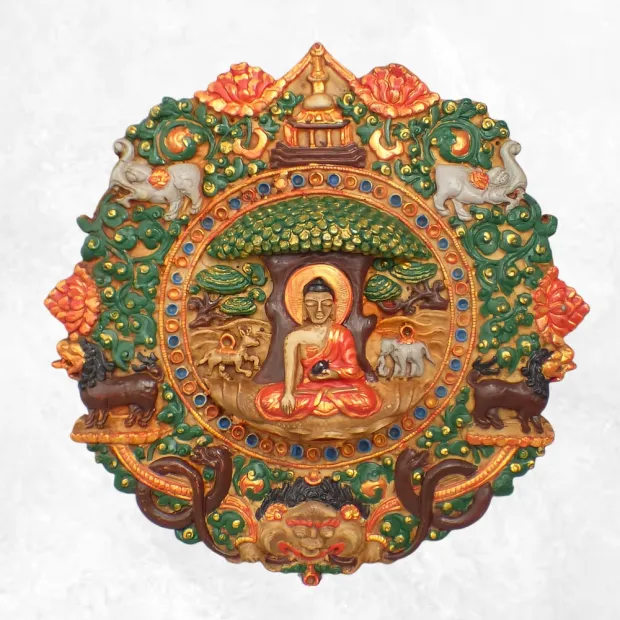 Décoration murale Mandala de Bouddha - Sculpture, tableau, masque mural bouddhiste
