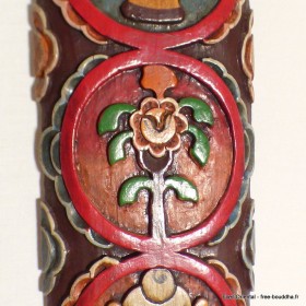 Sculpture bouddhiste verticale 8 signes auspicieux 90 cm Objets rituels bouddhistes TABB6