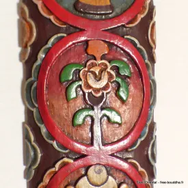 Sculpture bouddhiste verticale 8 signes auspicieux 90 cm - Décoration tibétaine