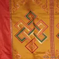 Rare tenture bouddhiste bhoutanaise en soie Noeud san fin - Tentures bouddhistes