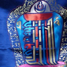 Rare tenture bouddhiste bhoutanaise en soie Kalachakra - Tentures bouddhistes