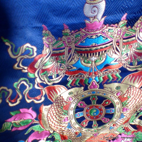Rare tenture bhoutanaise en soie Kalachakra 