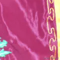 Tenture bouddhiste brodée Signes Auspicieux bordeau - Tentures bouddhistes