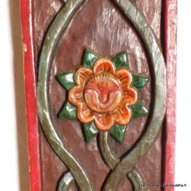 Sculpture tibétaine en bois 91 cm - Décoration tibétaine