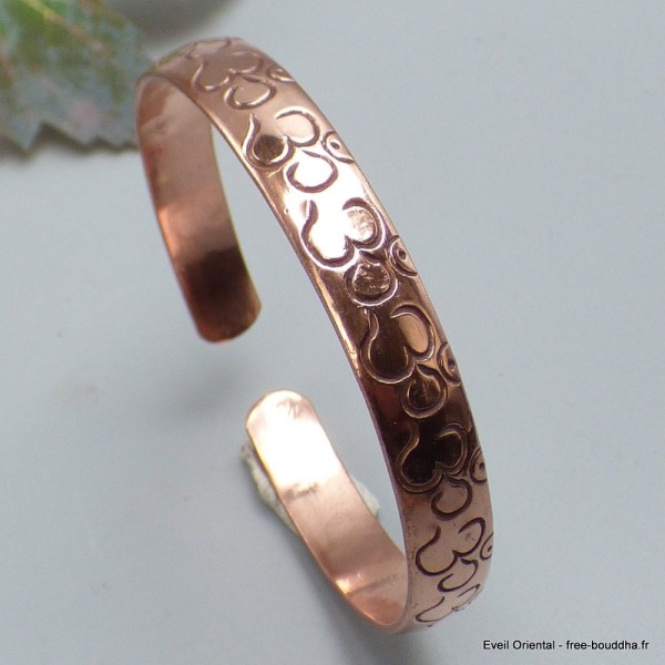 Bracelet tibétain en Cuivre symboles OM 