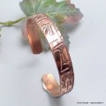 Bracelet tibétain en Cuivre orné du mantra de Chenrezi sanskrit 
