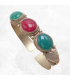 Bracelet tibétain Onyx vert Cornaline