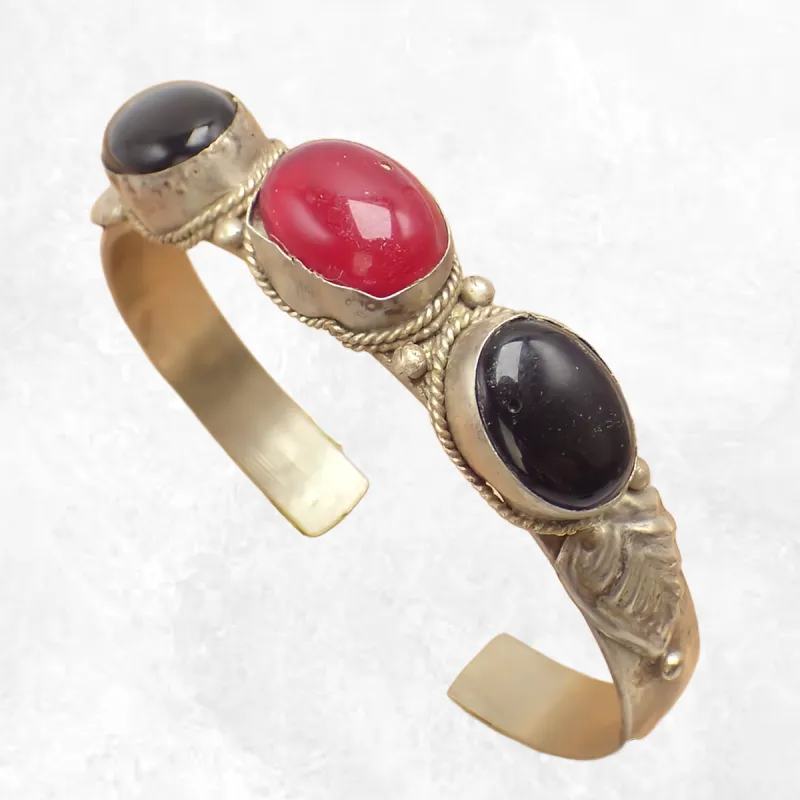 Bracelet tibétain Onyx noir Cornaline - Bracelets tibétains bouddhistes