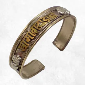 Bracelet Bouddhiste métal jaune Mantra - Bracelets tibétains bouddhistes