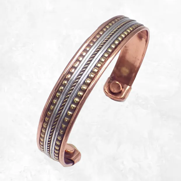 Bracelet Magnétique en cuivre motif boules - Bracelet Magnétique en Cuivre