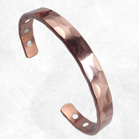 Bracelet magnétique 6 aimants cuivre martelé
