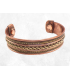 Bracelet magnétique en cuivre et laiton, ajustable et fait main.