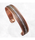 Bracelet Magnétique en cuivre motif argenté