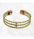 Bracelet magnétique en laiton et cuivre, ajustable et élégant.