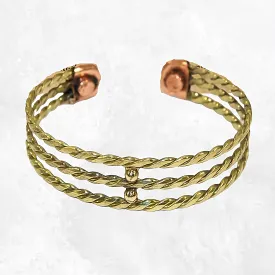Bracelet magnétique laiton et cuivre avec aimants - Bracelet Magnétique en Cuivre