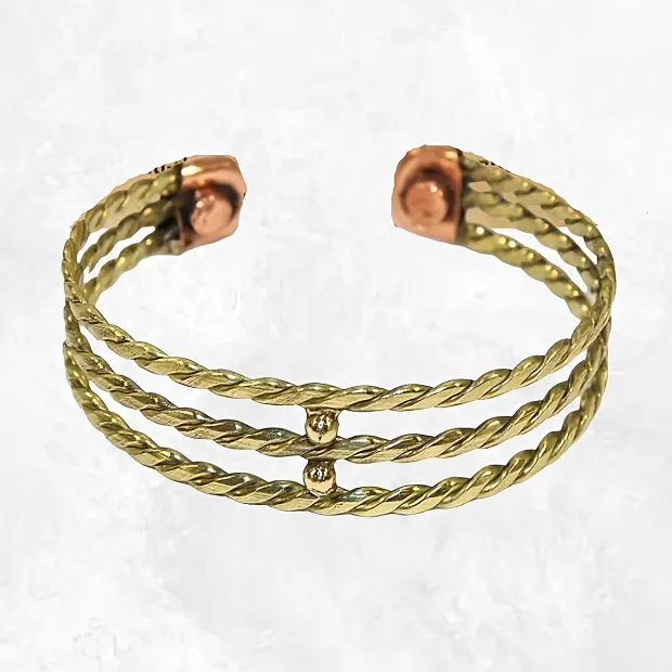 Bracelet magnétique laiton et cuivre avec aimants - Bracelet Magnétique en Cuivre