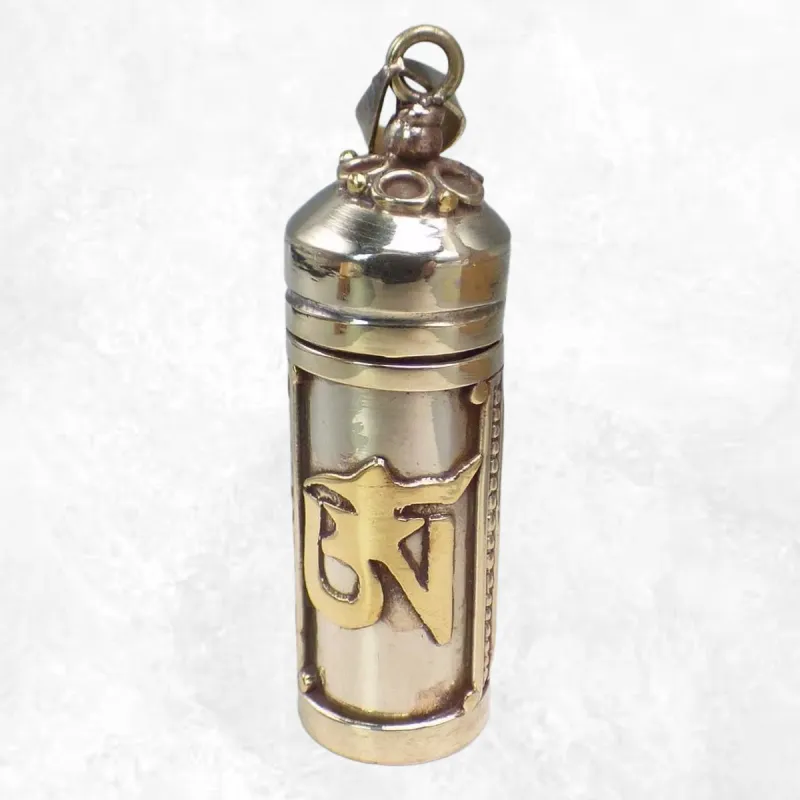 Bijou tibétain pendentif tube poison Om tibétain - Pendentifs tibétains bouddhistes