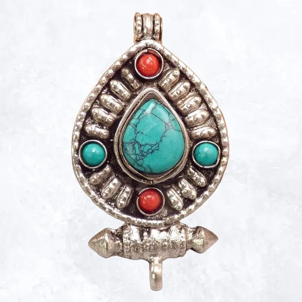 Pendentif Bouddhiste Ghau poison forme goutte - Pendentifs tibétains bouddhistes