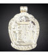 Pendentif tibétain Kalachakra métal blanc Bijoux tibetains bouddhistes BHP27