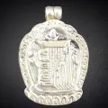 Pendentif tibétain Kalachakra métal blanc - Pendentifs tibétains bouddhistes