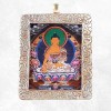 Pendentif tibétain amulette Tangka Bouddha Sakyamouni