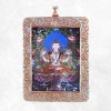 Pendentif amulette tibétaine tangka ghau Chenrezi