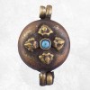 Pendentif tibétain Ghau double dorjé patiné bronze