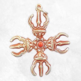 Pendentif tibétain DOUBLE DORJE