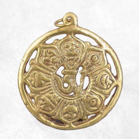 Bijou tibétain pendentif laiton Om
