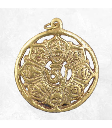 Pendentif mandala en laiton Bijoux tibetains bouddhistes BHP31