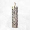 Pendentif bouddhiste Mantra de Chenrezi en métal blanc
