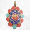 Pendentif tibétain laiton Yeux de Bouddha