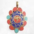 Pendentif tibétain laiton Yeux de Bouddha - Pendentifs tibétains bouddhistes