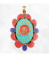 Pendentif tibétain bouddhiste Om tibétain laiton