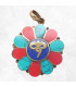 Bijou tibétain pendentif fleur Yeux du Bouddha