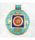 Pendentif bouddhiste Om tibétain laiton turquoise