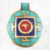 Pendentif tibétain Yeux de Bouddha Turquoise Lapis Lazuli