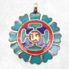 Pendentif tibétain symboles bouddhistes
