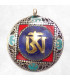 Gros pendentif tibétain Om éclats de pierres