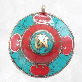 Gros pendentif tibétain double dordjé
