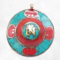 Gros pendentif tibétain double dordjé - Pendentifs tibétains bouddhistes