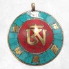 Bijou tibétain pendentif rond Om mantra