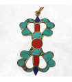 Pendentif tibétain Dordjé Vajra – Turquoise fantaisie du Népal