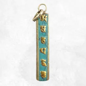 Pendentif tibétain réversible MANTRA DE CHENREZI-ds - Pendentifs tibétains bouddhistes