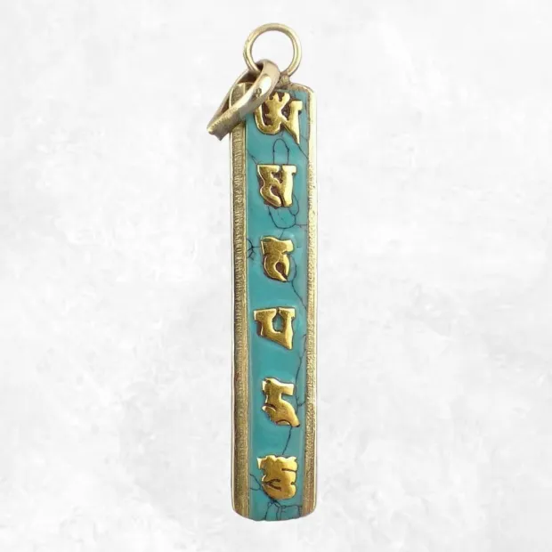 Pendentif tibétain réversible MANTRA DE CHENREZI-ds - Pendentifs tibétains bouddhistes